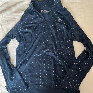 Ariat SunStopper 2.0 Navy Dotted Long Sleeve Shirt